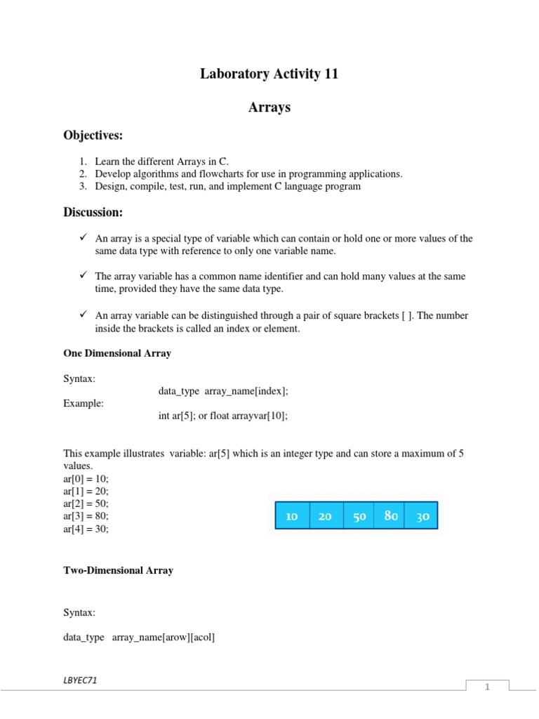 C Programming Arrays Guide | PDF | Teaching Methods & Materials | Computers