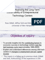 Factors Influencing The Long Term Sustainability of Entrepreneurial Technology Centers