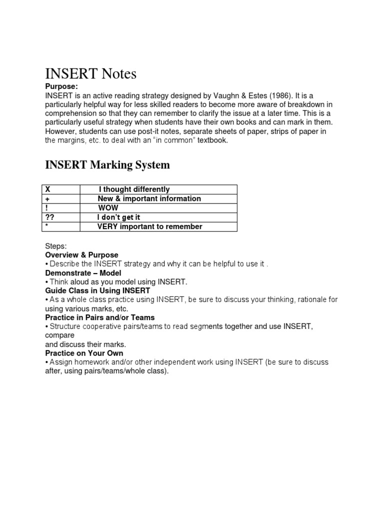 Insert Notes | PDF