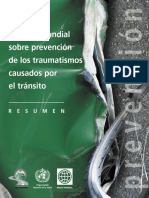 OMS Informe Mundial Prevención Traumatismos Accidentes Tránsito