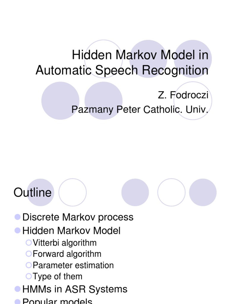 HMM Applications in Speech Recognition | PDF | Speech Recognition ...