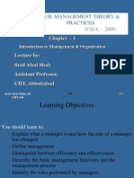 Sub: Management Theory & Practices: Chapter - 1