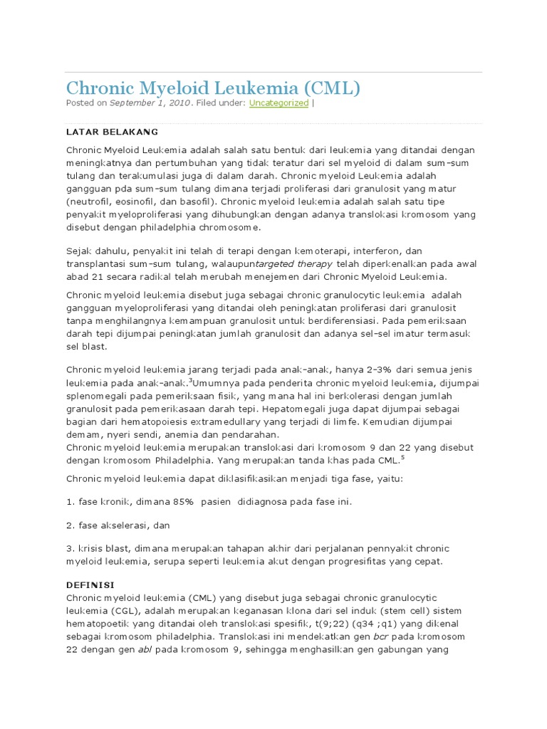 Chronic Myeloid Leukemia | PDF