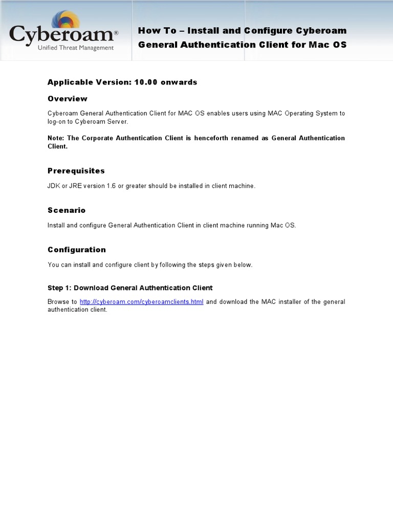 How To Â " Install and Configure Cyberoam General Authentication Client ...