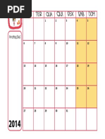 Calendário PDF 2014 Sem Feriados