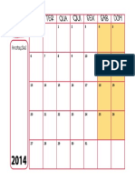 Calendário PDF 2014 Sem Feriados