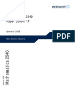 Edexcel GCSE Mathematics 2540 Paper 5540F/1F Mark Scheme