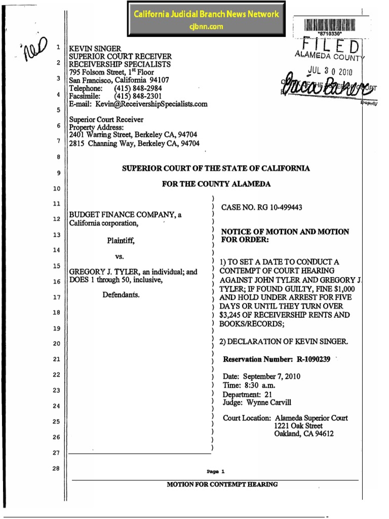 Receivership Specialists Unauthorized Practice of Law Kevin Singer