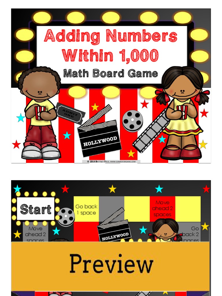 Addition Within 1000 Board Game Preview | PDF | Leisure | Sports