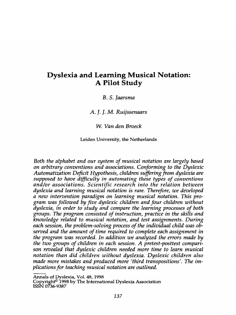 Music Dyslexia3 Dyslexia Learning Disability