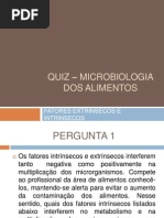 Quiz – Microbiologia Dos Alimentos.ppt Aula 01