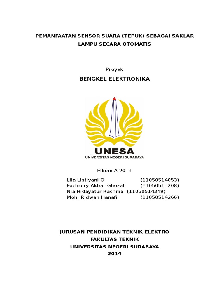 Lampu Otomatis dengan Sensor Tepuk | PDF | Sains & Matematika ...