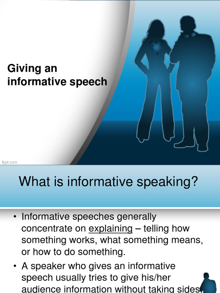 Giving An Informative Speech | PDF | Public Speaking | Concept