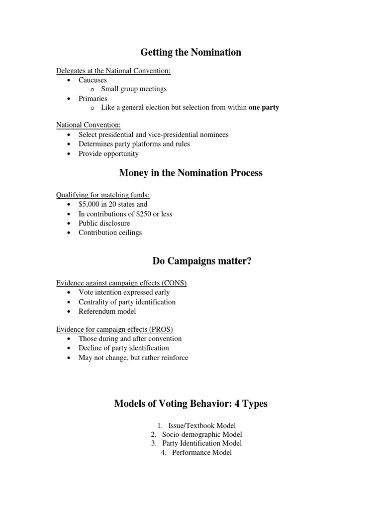 Understanding the Nomination Process | PDF