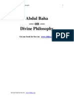 Abdul Baha On Divine Philosophy