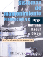 Sistemas de Mantenimiento Planeacion y Control Por Duffuaa, Raouf y Dixon
