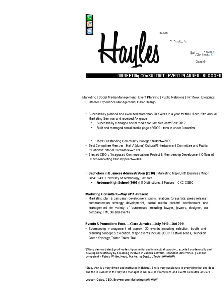 Marketing Consultant & Event Planner Bio | PDF