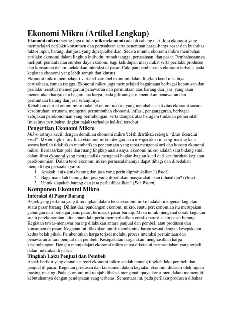 Artikel Ekonomi Mikro Docx
