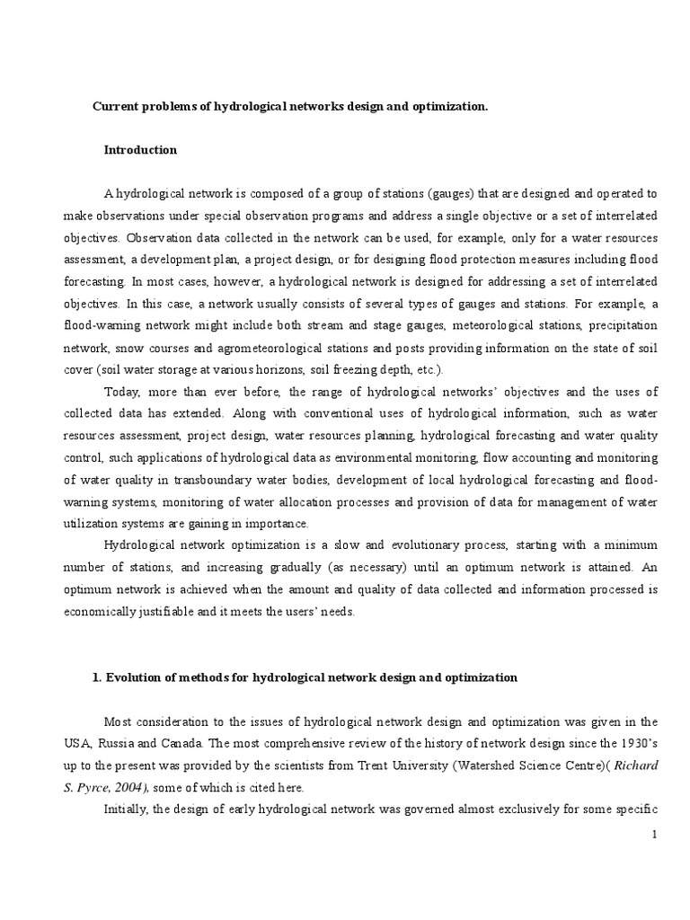 Hydrological Network Design Challenges | PDF | Hydrology | Water Resources