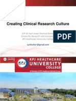 DR Irwan Shah - Creating Clinical Research Culture