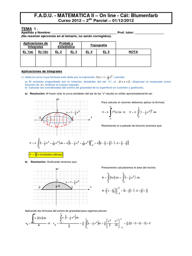 Mat2 FADU - 2P Curso On Line 2012 T1 Exa Resuelto | PDF | Triángulo ...