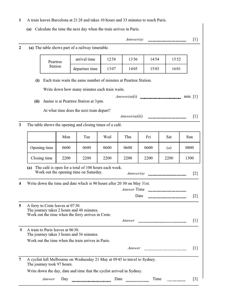 Time | PDF | Teaching Methods & Materials