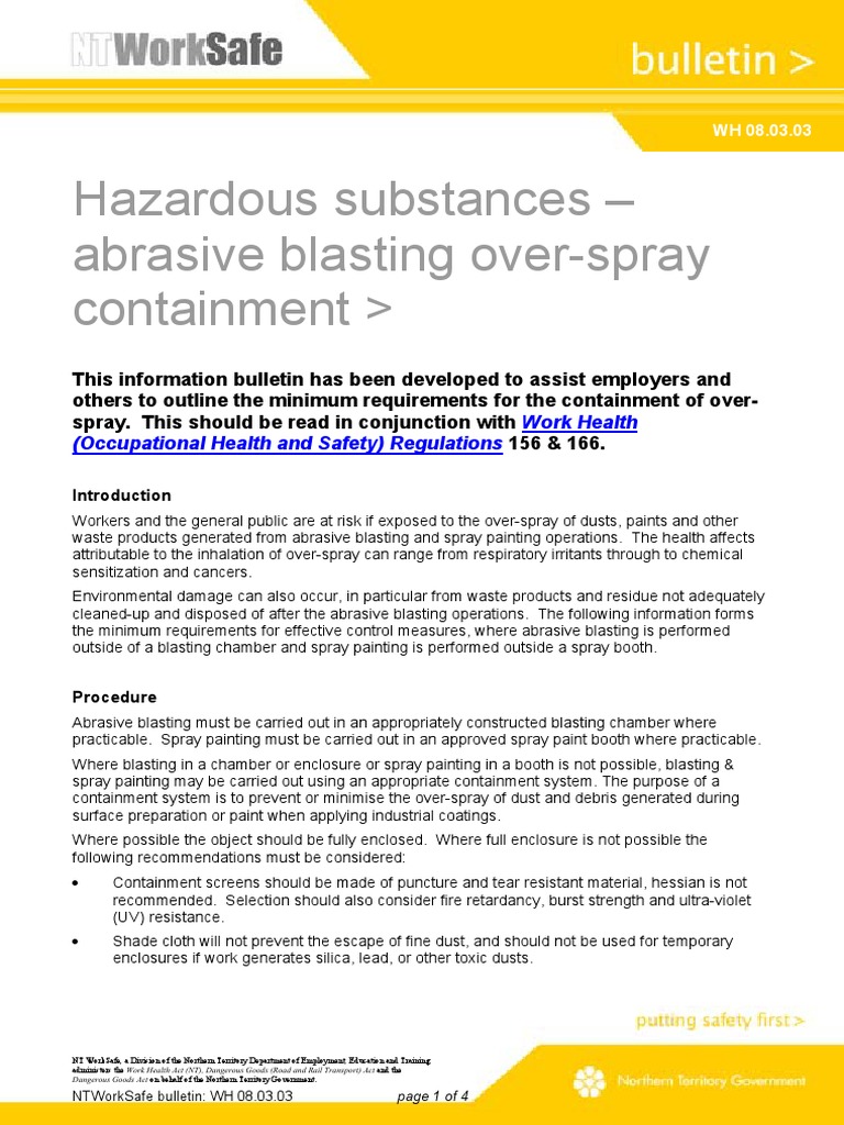 Blasting Abrasive Occupational Safety And Health Dangerous Goods