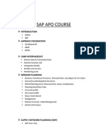 Sap Apo Course: Introduction