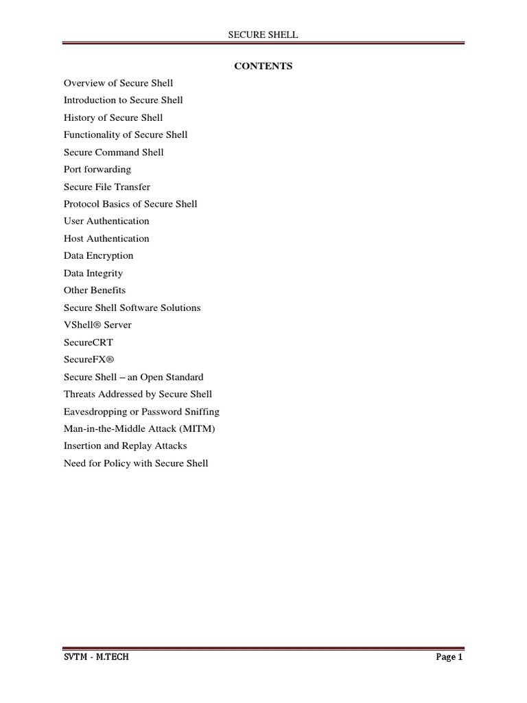 Secure Shell | PDF