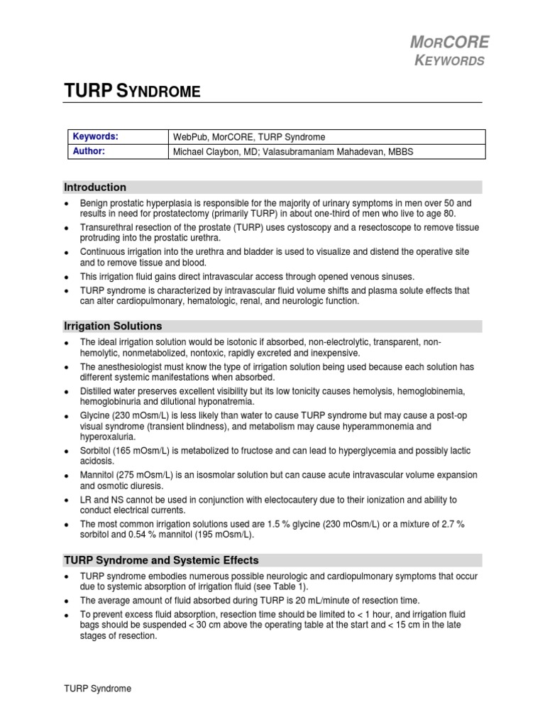 1000944 Turp Anesthesia Medical Specialties