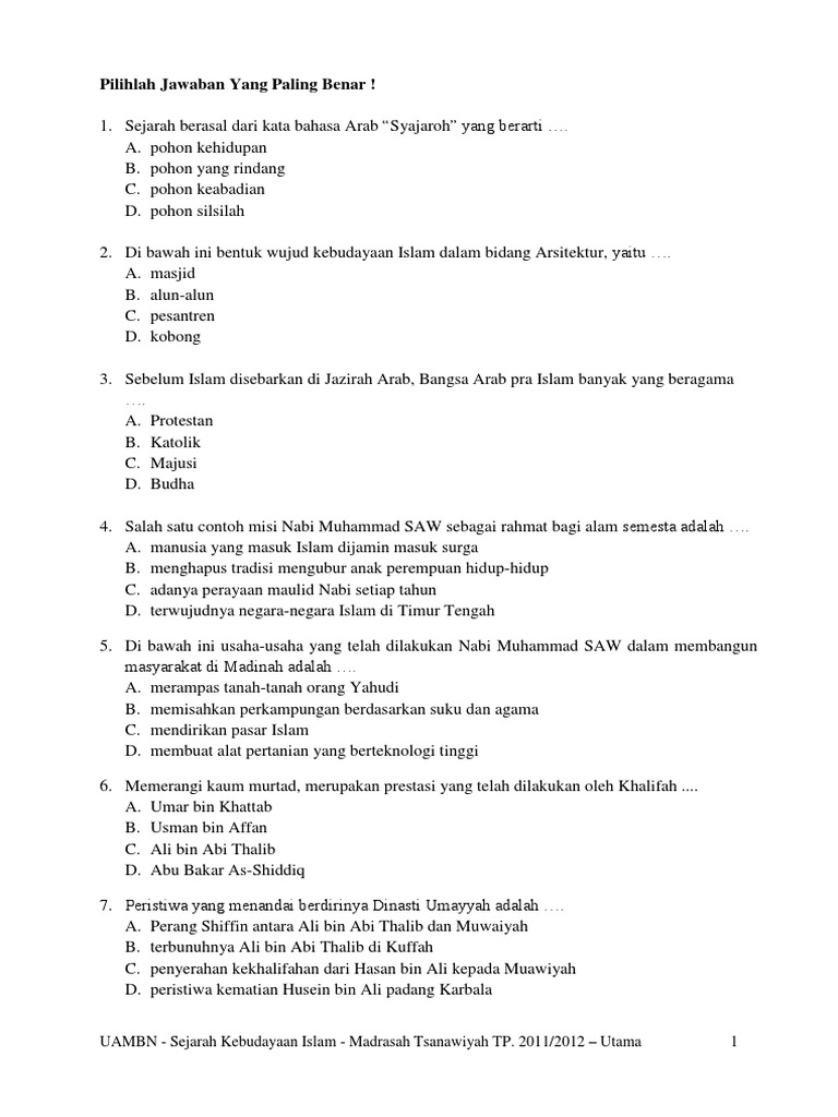 Soal Persiapan Uambn Ski Untuk Mts
