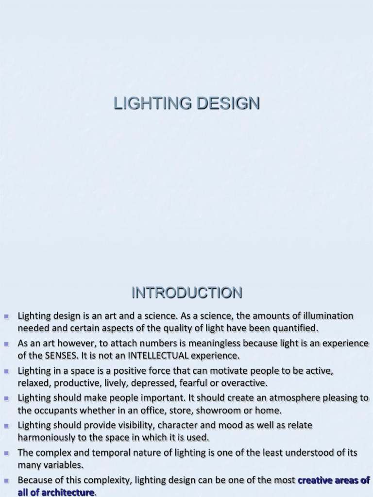 Lighting Design | PDF | Lighting | Interior Design