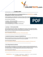 Textagentur ONLINETEXTE.com - Newsletter 17.11.2014