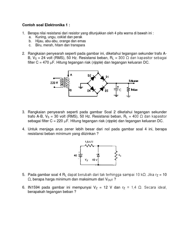 Contoh Soal Elktronika 1