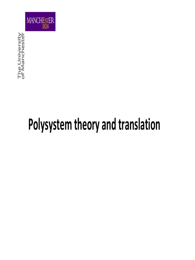 Polysystem Theory and Translation | Translations | Publishing