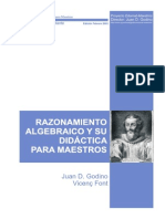 Razonamiento Algebraico y Su Didactica Para Maestros