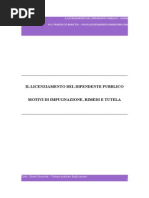 Il Licenziamento Del Dipendente Pubblico. Motivi Di Impugnazione, Rimedi e Tutela