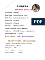 Biodata: Marlyn M. Bunglay