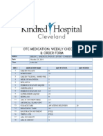 Otc Medication: Weekly Checklist & Order Form: Nurse Date Time Bin # Medication Name Amt in Stock Amt Needed