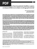Correlatos Entre Funcionamiento Familiar y Apoyo Social Percibido en Escolares en Riesgo Psicosocial