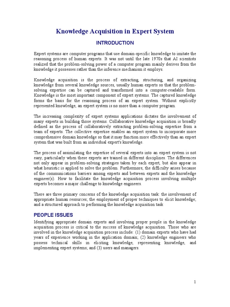 Knowledge Acquisition in Expert System | PDF | Expert | Brainstorming