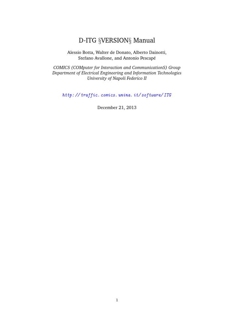 D Itg Manual | PDF | Transmission Control Protocol | Port (Computer ...