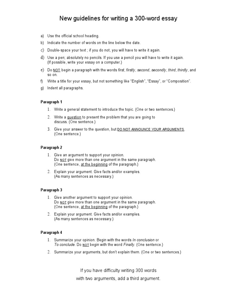 Guidelines 300-Word Essay | PDF