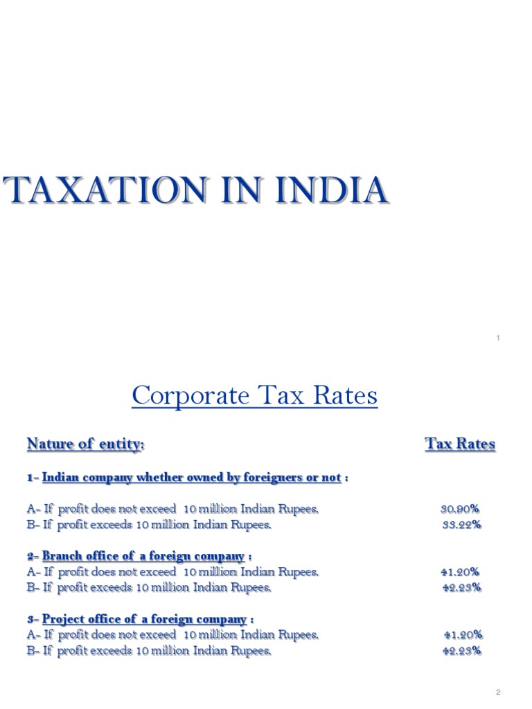 Tax Rates for Companies in India | PDF | Finance & Money Management