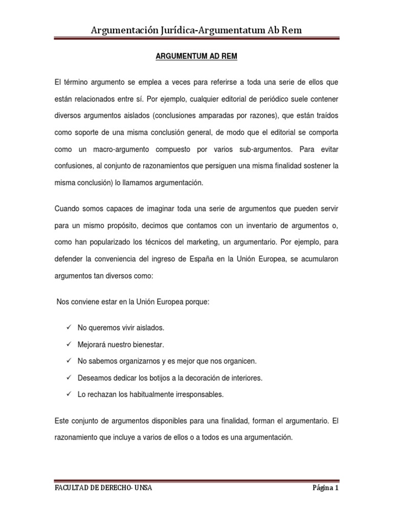 Argumentum Ad Rem PDF Epistemología Lógica