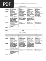 Reading Log Rubric