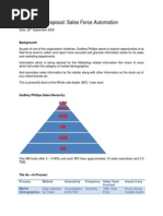 Request For Proposal: Sales Force Automation: EVP Sales RSM SM ASM AM