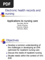 Electronic Health Records and Nursing: Applications To Nursing Care