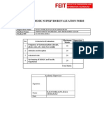 KLMU Feit Academic Supervisor Evaluation Form
