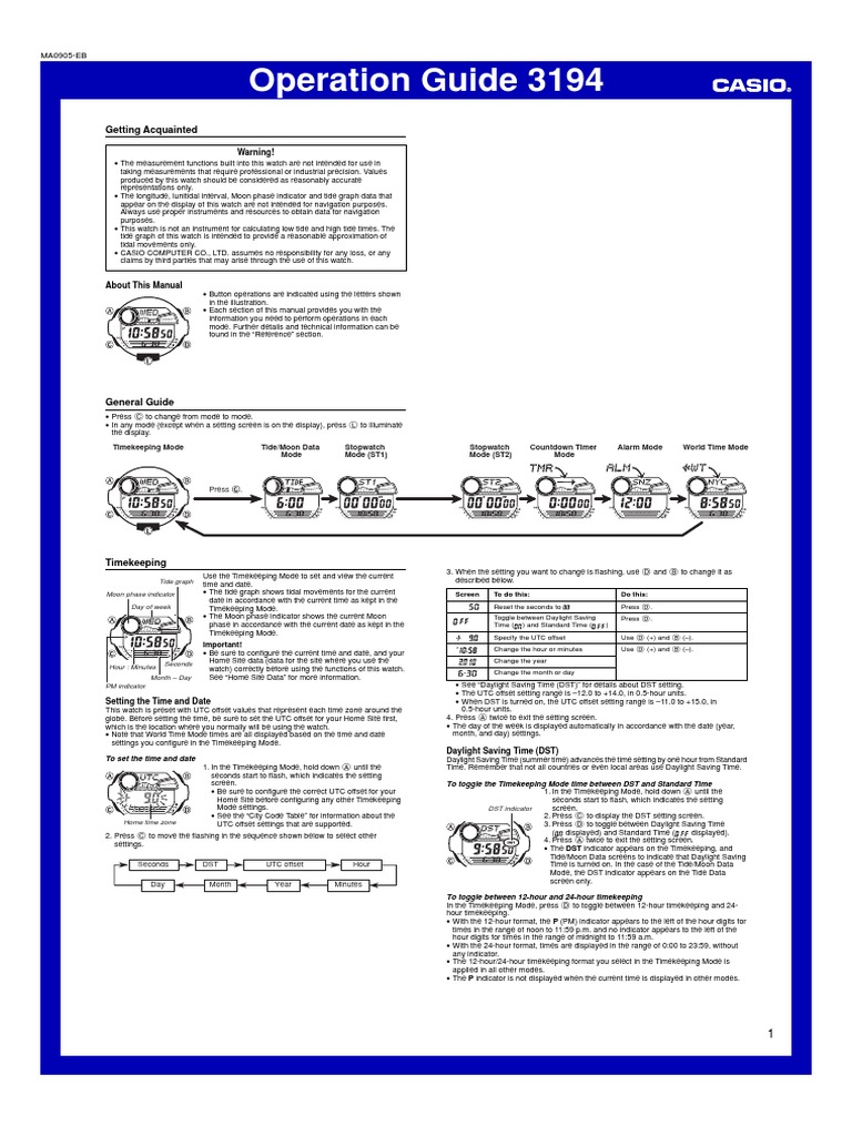 G-Shock G7900A Operation Guide | PDF | Technology & Engineering